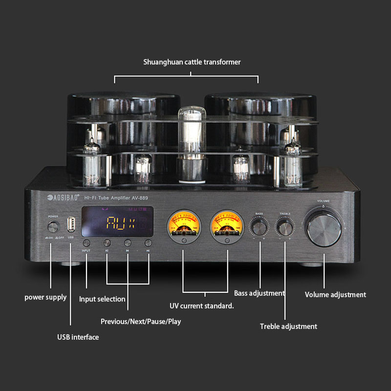 110V 220V 200W*2 HiFi Wireless - Audio Player With Youtube Music recension och pris