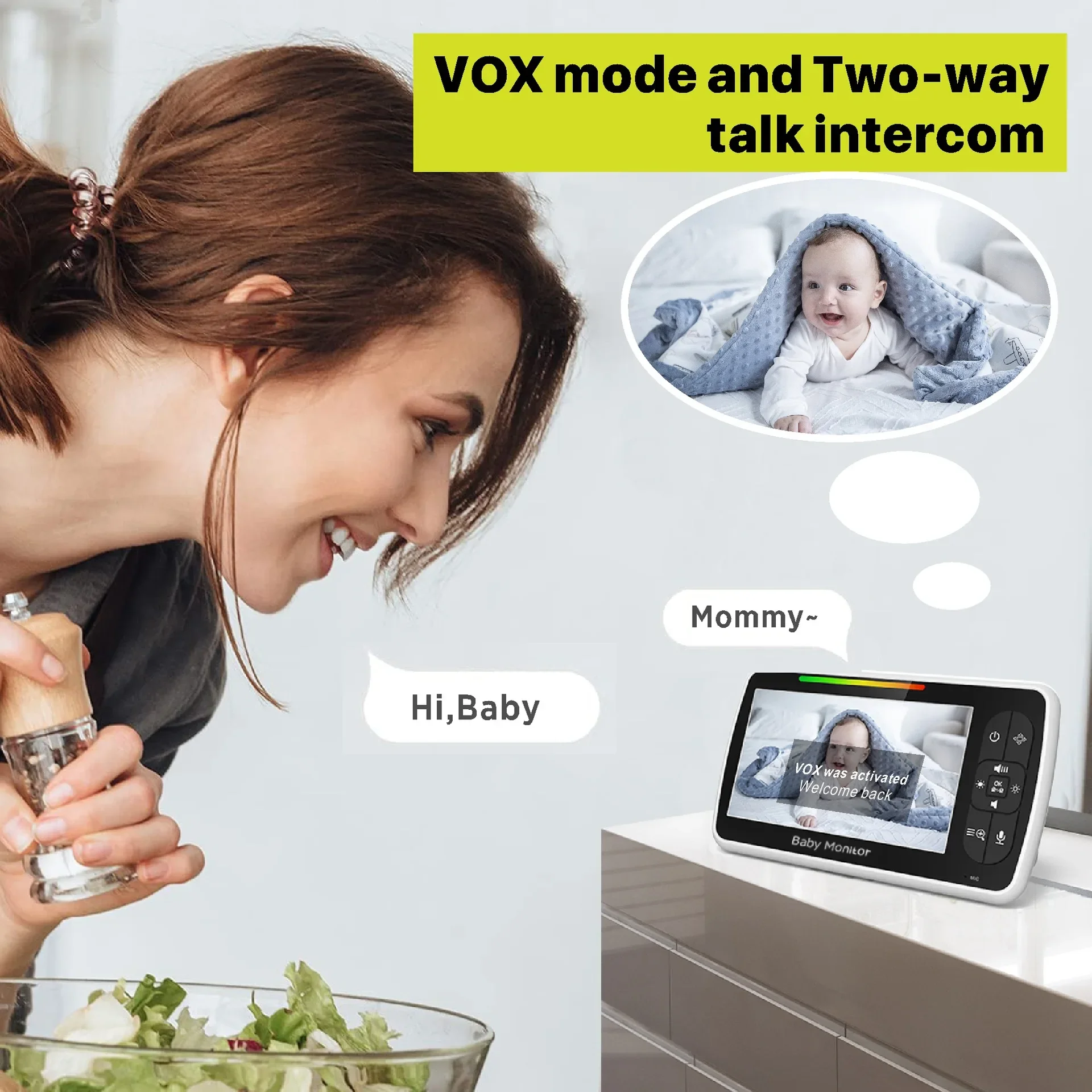 5.0 Inch Video Baby Monitor Wi - Audio X Music recension och pris