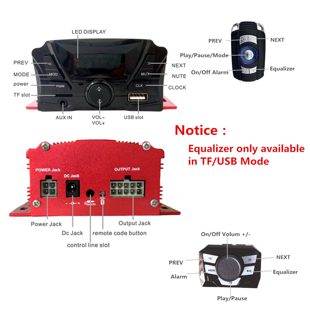 12V 4 Channel UTV ATV Golf Car - Audio Music Sound recension och pris