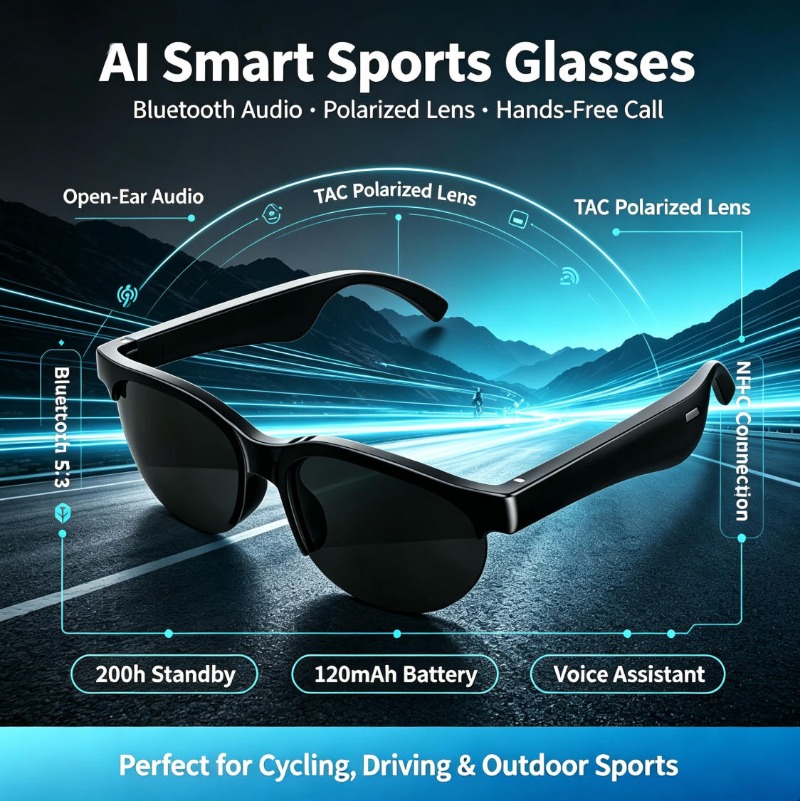 Smart Sports Glasses Open Ear  - Audio Music Original recension och pris